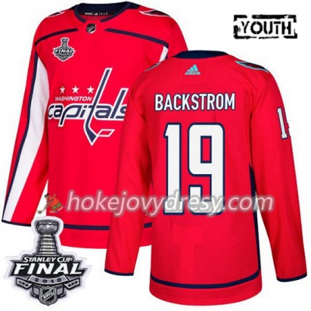 Dětské Hokejový Dres Washington Capitals Nicklas Backstrom 19 2018 Stanley Cup Final Patch Adidas Červená Authentic